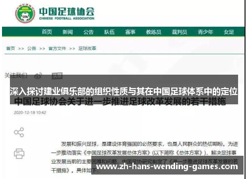 深入探讨建业俱乐部的组织性质与其在中国足球体系中的定位 深入探讨建业俱乐部的组织性质与其在中国足球体系中的定位